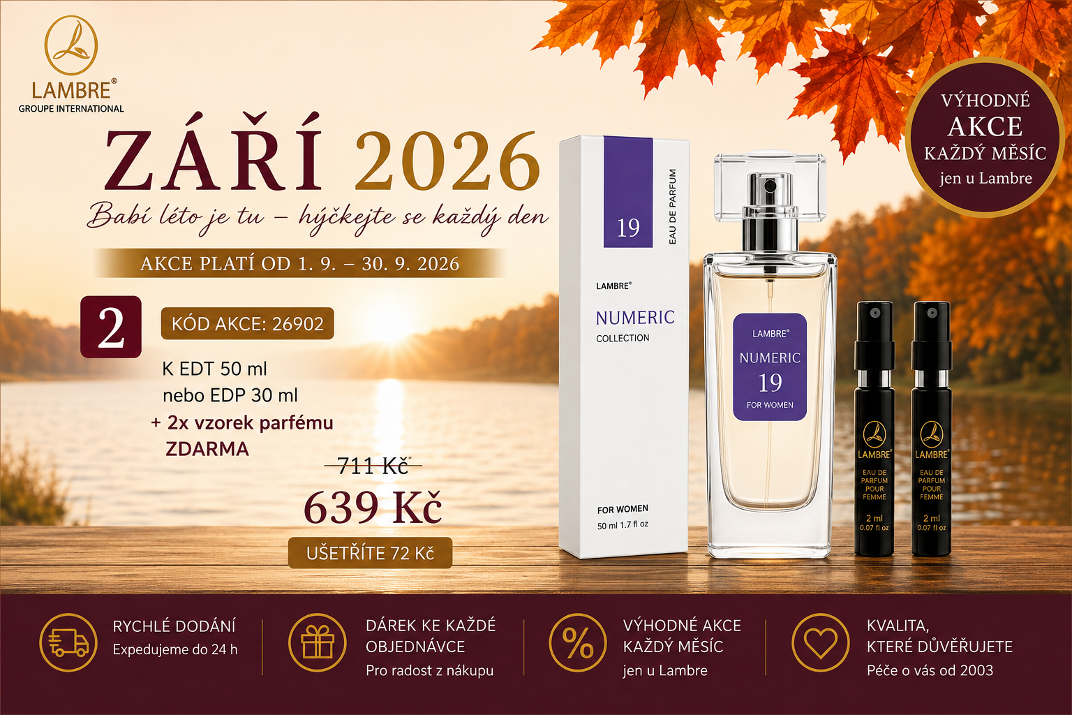 EDT,50 ml + 2x vzorek parfému