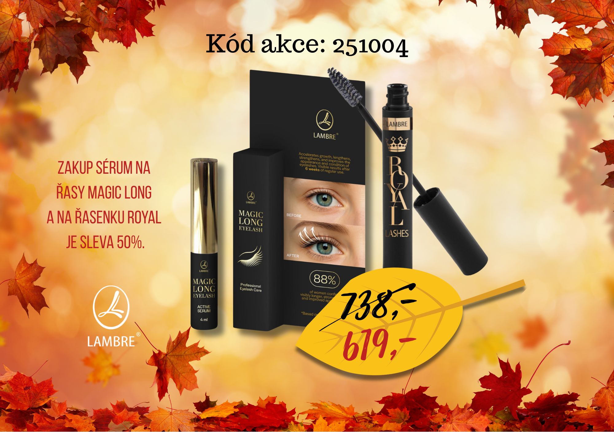 Sérum na řasy Magic + řasenka Royal s 50% slevou