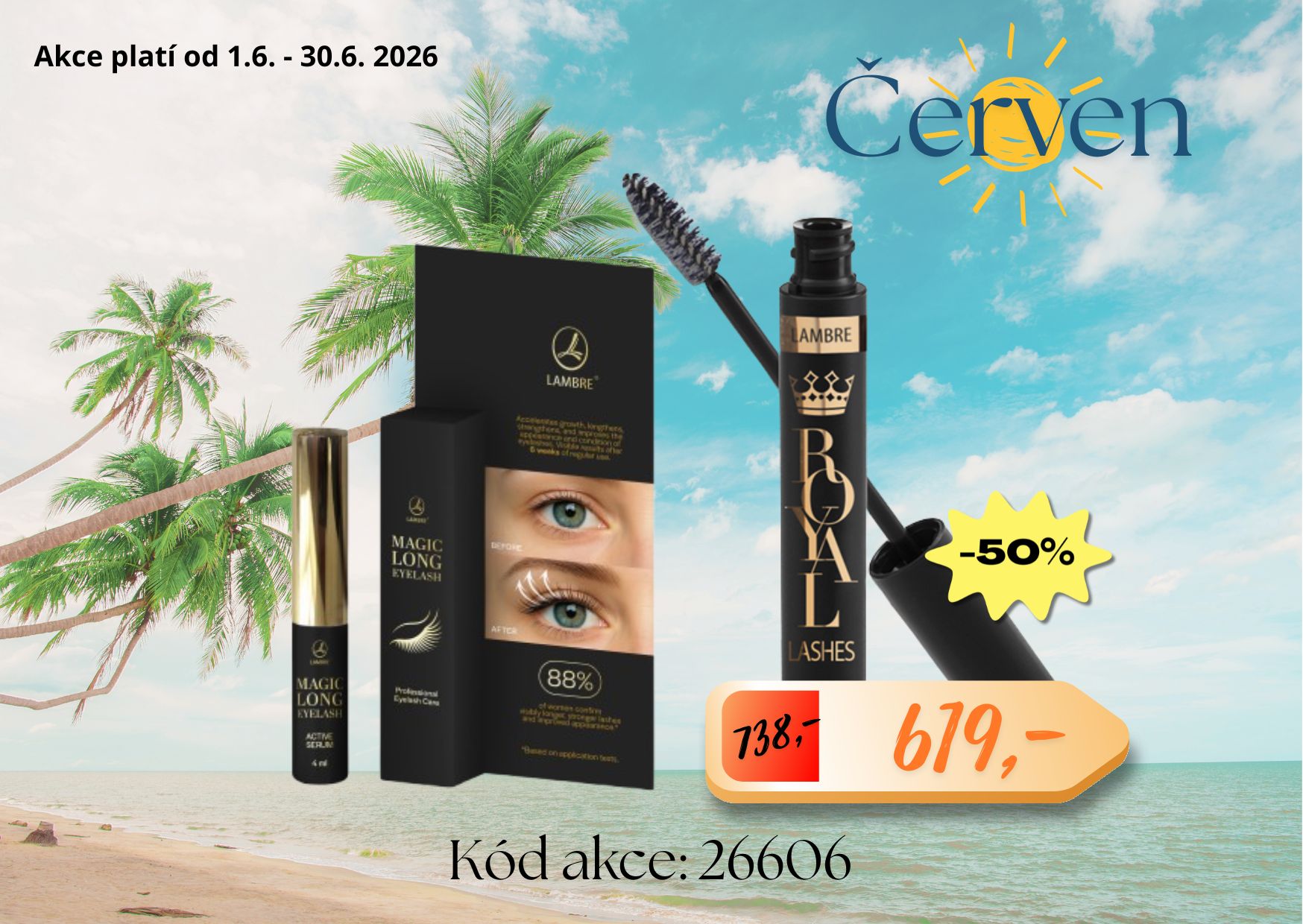 Sérum na řasy Magic + řasenka s 50% slevou
