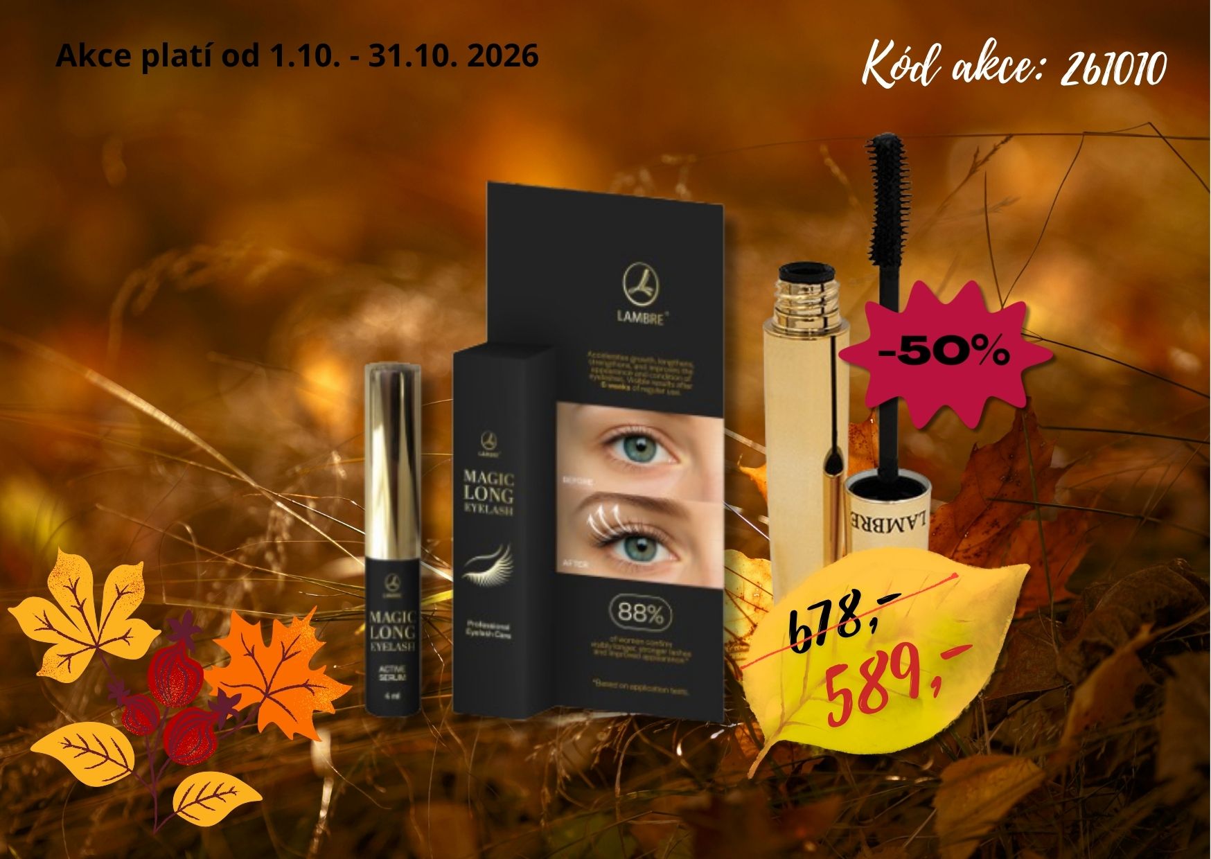 Sérum na řasy Magic + řasenka s 50% slevou
